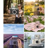 4K Dijital Retro Video Kamera 48MP 18X Zoom Flaşlı (32GB) Kart Dijital Vlog Fotoğraf Makinesi TÜRKÇE Pembe