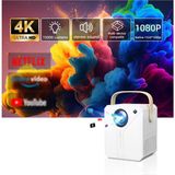 4K Hd Wifi Projeksiyon Cihazı Android Uygulama Yüklenebilir Akıllı Duvara Yansıtma - Beyaz