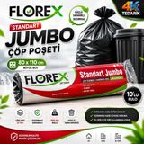 4K Tedarik Florex Standart Siyah Jumbo Çöp Poşeti 80X110 10'lu Rulo - 80 x 110 cm