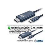 4K Ultra Hd Type-C To Hdmı Görüntü Aktarım Kablosu - 1.8 Metre Alüminyum Gövde Tak Çalıştır