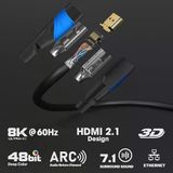 4K Ve 8K Hdmı Kablosu – 3,1M – 0,15-22,5M Arasında Mevcut – Her Hdmı Bağlantısı İçin (4K@120Hz & 8K@60Hz, Yüksek Hızlı Ethernet, Tv, Blu-Ray, Ps5, Xbox, Switch – Siyah)