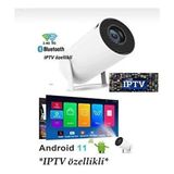 4K Vizyon HY300 Beyaz Ultrahd Projeksiyon Android 12 200 Lümen Işık Gücü Wifi Bluetooth Ekran Yansıtma