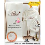 4katlı Müslin 3'lü Kimono Bağcıklı Tulum %100PAMUK Hastane Çıkışı - 12 -18 Ay - Ekru