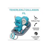 4KİDS Sallanan Fil Oyuncak Aktivite Tekerlekli Fil Anaokulu Araç Gereç Sallanan Oyuncak Çocuk Oyun