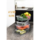 4lü 6 Litre Dolap Içi ve Buzdolabı Içi Düzenleyici Banyo Mutfak Organizeri 20X32X7 cm