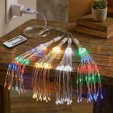 4’Lü Açılır Led Işık Seti – 8 Farklı Işık Modlu, Kumandalı, Usb Kablolu Renkli Dekoratif Fiber Led Lamba (5047)