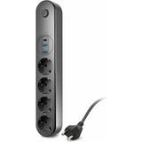 4'lü Akım Korumalı Priz 2500W 10A – 2 USB + Type-C – 2m Uzatma Kablosu | Çoklu Şarj - Çok Renkli - Standart