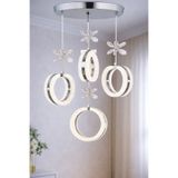 4'LÜ ALYANS KROM 3 RENK MODLU KRİSTAL TAŞLI LED AVİZE 4345322
