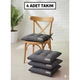 4'Lü Bahçe, Balkon, Salon Sandalye Minderi, Bağcıklı
