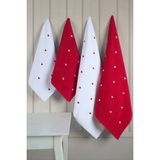 4'lü Banyo Havlu Seti Hamam Takımı % 100 Pamuk - 70 x 140 cm - Kırmızı
