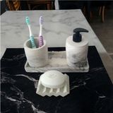 4'lü Banyo Seti , Sıvı Sabunluk Diş Fırçalığı Beton Aksesuar Takım