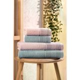 4lü Battal Boy Banyo Hamam Havlu Seti Pembe/Mavi - (2 Adet 50x90cm - 2 Adet 90x160cm) - (RBK)