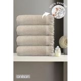 4'Lü Bej Jelena Banyo Havlusu-70X140 Cm, 490 Gr, %100Pamuk, Spa Ve Otel Havlusu Uy