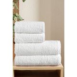 4'lu Beyaz %100 Pamuk Banyo Havlusu Seti - 2 Adet 70X140 2 Adet 50X90, Spa ve Otel Havlusu, Gramajlı - 70 x 140 cm