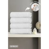 4'Lü Beyaz Jelena Banyo Havlusu 70X140 Cm, 490 Gr, %100Pamuk, Spa Ve Otel Havlusu Uy