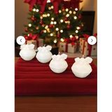 4’lü Beyaz yuvarlak Chrismas Top Mum 7,6 cm çap 8 cm yükseklik