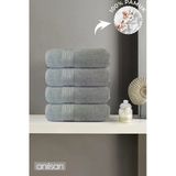 4'Lü Boncuk Gri El Havlusu - 50X90 Cm, 225 Gr, %100 Pamuk, Spa Ve Otel Havlusu