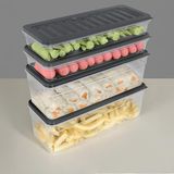 4'lü Buzdolabı Organizer Set Düzenleyici Saklama Kabı Derin ve Sığ Mikrodalga Difriz Kabı L Antrasit