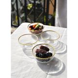 4'lü Cam Kase Yaldızlı Çerezlik 9 cm Şekerlik Kahve Yanı Yaldız Lokumluk 110 ml