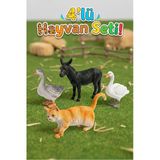 4'Lü Çiftlik Hayvanları Figür Seti - Eğitici Oyuncak Hayvanlar (Eşek, Kedi, Kaz, Ördek)