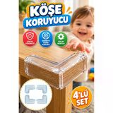 4'Lü Çocuk Güvenlik Köşe Koruyucu Seti – Masa Ve Sehpa Köşe Aparatı