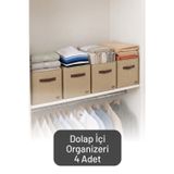 4'Lü Çok Amaçlı Dolap İçi Düzenleyici, Raf Düzenleyici, Oyuncak Çamaşır Saklama Kutusu 30X30x30 Cm