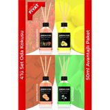4'lü Çubuklu Oda Kokusu Seti- 50 ml (Kır Çiçekleri-Kardelen-Limon-Sandal Ağacı) Reed