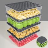 4'lü Derin Buzdolabı Organizer Set Düzenleyici Saklama Kabı Mikrodalga Difriz Kabı 5300ML Antrasit