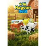 4'Lü Eğitici Çiftlik Hayvanları Seti - Gerçekçi Oyuncak Hayvan Figürleri (At, İnek, Koyun, Tavuk)