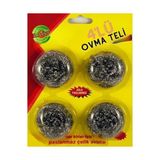 4'lü Ekonomik Paket Toptel Bulaşık Ovma Teli Yağ Kir Leke Tutmaz Kolay Temizlenir Eco Pack - Ahşap