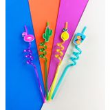 4'lü Figürlü Plastik Pipet Seti