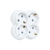 4lü Golyat Fiş, Dörtlü Topraklı Priz Çoklayıcı Fiş, 16A 250 Volt, Max 3600 Watt (Beyaz) - Ahşap - Bej - Siyah
