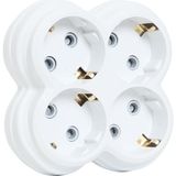 4lü Golyat Fiş, Dörtlü Topraklı Priz Çoklayıcı Fiş, 16A 250 Volt, Max 3600 Watt (Beyaz) - Çok Renkli