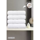 4'Lü Greek Beyaz Banyo Havlusu - 70X140 Cm, 490 Gr, %100Pamuk, Spa Ve Otel Havlusu