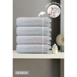 4'Lü Gri Jelena Banyo Havlusu 70X140 Cm, 490 Gr, %100Pamuk, Spa Ve Otel Havlusu, Günlük Kullanıma Uy
