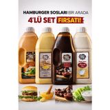 4'lü Gurme Hamburger Sos Seti Ranch-Barbekü-Ballı Hardal-Burger Sos Fast Food Efsane Paket