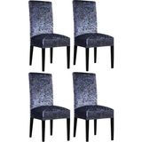 4’lü Kadife Sandalye Kılıfı Streç Yumuşak Dokulu Yıkanabilir Salon ve Mutfak Sandalye Örtüsü (Antrasit)