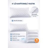 4'Lü Kapitoneli Fermuarlı Yastık Alezi 50X70 Cm - Yastık Koruyucu Kılıf