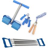4'lü Kas Güçlendirme Seti: Body Trimmer, Göğüs, Mekik, Atlama Ipi ve Pilates Aleti - Ahşap - Ceviz