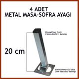 4lü Katlanır Metal Yer Sofrası Ayağı Yer Masası Ayağı 20 Cm