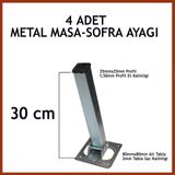 4lü Katlanır Metal Yer Sofrası Ayağı Yer Masası Ayağı 30 Cm
