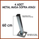 4lü Katlanır Metal Yer Sofrası Ayağı Yer Masası Ayağı 60 Cm
