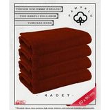 4'lü Kırmızı %100 Pamuk Havlu Yüz ve Fitness Havlu Seti - Hassas Ciltlere Özel 4 Adet 50 *90 CM - 50 x 90 cm