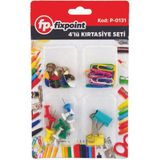 4'lü Kırtasiye Seti: Mandal, Raptiye, Ataş, Iğne, Pratik ve Kullanışlı Set - Ahşap - Seçenek 1
