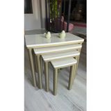 4Lü Krem Bohem Zigon Sehpa Bronz