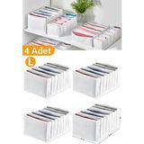 4’lü Large 8 Bölmeli Beyaz Çekmeceli Dolap Içi Organizer 27X35X17 - Ahşap - Bej - Siyah - Seçenek 1