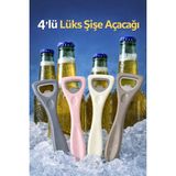 4’lü Lüks Şişe Açacağı – Ergonomik Metal Uçlu Şişe Açacak Seti - 0 - 200 ml - Çok Renkli