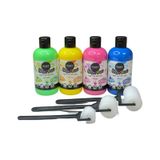 4'lü Mammacomica Yıkanabilir Parmak Boyası-4 250ml- 3'lü Sünger Roller