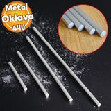 4'lü Masterchef Alüminyum Paslanmaz 29-49-74-99 CM Metal Oklava Seti Hamur Açma Aparatı Sofra Mutfak