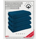 4'lü Mavi %100 Pamuk Havlu Yüz ve Fitness Havlu Seti - Hassas Ciltlere Özel 50 X 90 CM